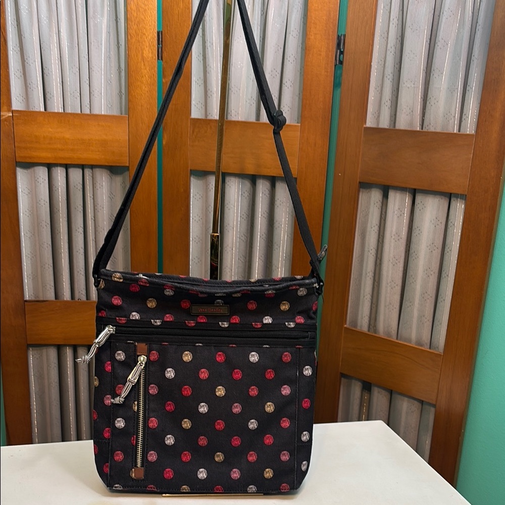 Vera Bradley retired Savana Black/dots Crossbody Bag with Durable Fabric!